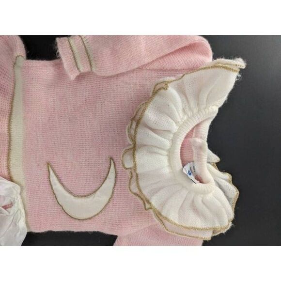 Vintage Knit baby dress, Girls Pink knit dress,  T-2 Clayeux France - Picture 5 of 7